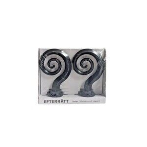 IKEA EFTERÄTT Curtain Rod Finials Swirl Black 603.006.04 Discontinued New Sealed